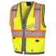 High-visibility yellow surveyor vest with 12 pockets class 2 level 2