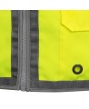 Veste d’arpenteur haute visibilité jaune fluorescente, à bandes rétroréfléchissantes argentées et jaune fluorescentes