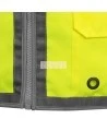 Veste d’arpenteur haute visibilité jaune fluorescente, à bandes rétroréfléchissantes argentées et jaune fluorescentes