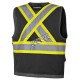 Low-visibility black surveyor vest with 12 pockets class 1 level 2, Pioneer 6671