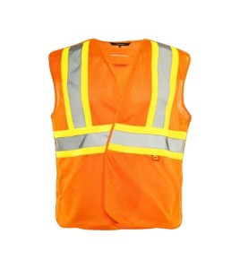 Ground Force flame-retardant traffic vest, orange, 5-point detachable, sold individually