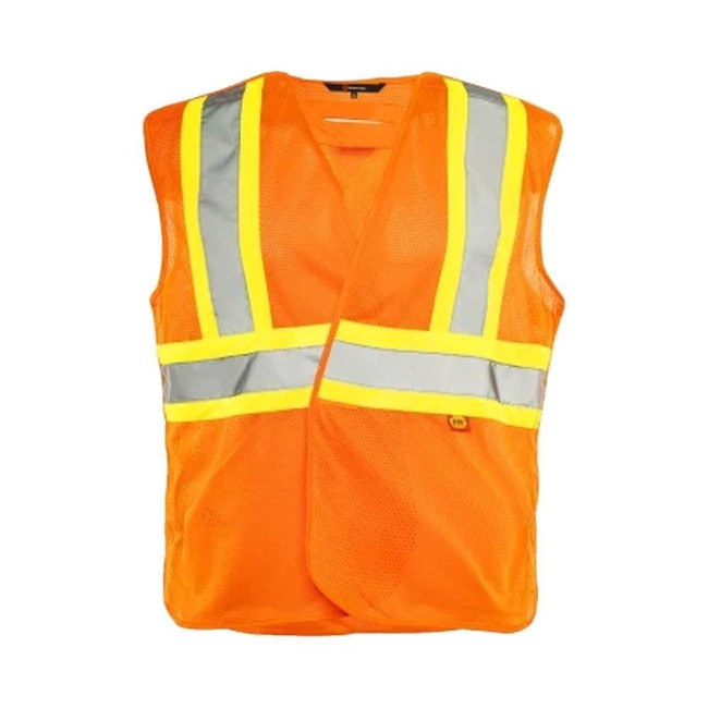 Ground Force flame-retardant traffic vest, orange, 5-point detachable, sold individually