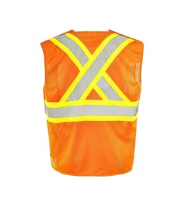 Ground Force flame-retardant traffic vest, orange, 5-point detachable, sold individually