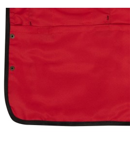 Veste de sécurité d’arpenteur, basse visibilité rouge 150D, 16 poches avec fermeture à bouton pression, vendue à l’unité