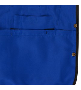 Veste de sécurité d’arpenteur, basse visibilité bleu 150D, 16 poches avec fermeture à bouton pression, vendue à l’unité