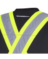 Veste de sécurité d’arpenteur, basse visibilité noire 150D, 16 poches avec fermeture à bouton pression, vendue à l’unité