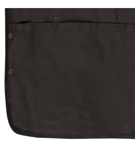 Veste de sécurité d’arpenteur, basse visibilité noire 150D, 16 poches avec fermeture à bouton pression, vendue à l’unité