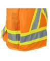 Pioneer men's high-visibility orange 6692 surveyor's vest, 150 denier woven twill, 16 pockets