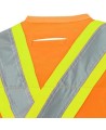 Pioneer men's high-visibility orange 6692 surveyor's vest, 150 denier woven twill, 16 pockets