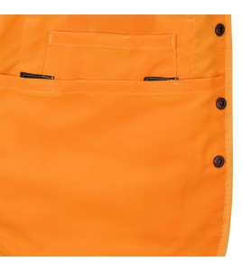 Veste de sécurité d’arpenteur, haute visibilité orange 150D, 16 poches avec fermeture à bouton pression, vendue à l’unité