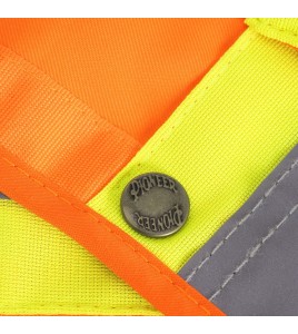 Pioneer men's high-visibility orange 6692 surveyor's vest, 150 denier woven twill, 16 pockets