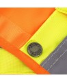 Pioneer men's high-visibility orange 6692 surveyor's vest, 150 denier woven twill, 16 pockets