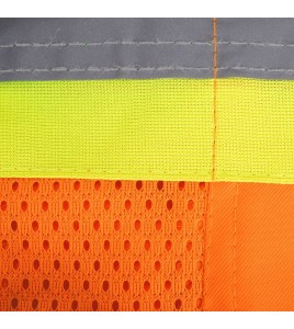 Veste de sécurité d’arpenteur, haute visibilité orange 150D, 16 poches avec fermeture à bouton pression, vendue à l’unité