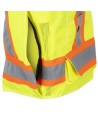 Pioneer men's high-visibility yellow 6693 surveyor's vest, 150 denier woven twill, 16 pockets