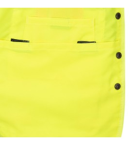 Veste de sécurité d’arpenteur, Pioneer 6693 haute visibilité jaune 150D, 16 poches avec fermeture à bouton pression