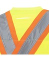 Pioneer men's high-visibility yellow 6693 surveyor's vest, 150 denier woven twill, 16 pockets