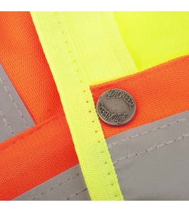 Veste de sécurité d’arpenteur, Pioneer 6693 haute visibilité jaune 150D, 16 poches avec fermeture à bouton pression