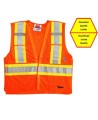 High-visibility orange safety vest, 4 sizes, CSA Z96-15 class 2 level 2, 4 pockets.