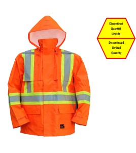 Viking Hi-Viz orange Open Road® 150D polyester raincoat with silver stripes, CSA Z96-09, Class 2, Level 2 compliant (S to 5XL)