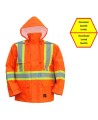 Viking Hi-Viz orange Open Road® 150D polyester raincoat with silver stripes, CSA Z96-09, Class 2, Level 2 compliant (S to 5XL)