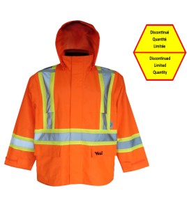 Manteau pour conditions extrêmes Handyman 300D orange haute visibilité, bandes argent et jaunes, grandeurs (S à 3XL)