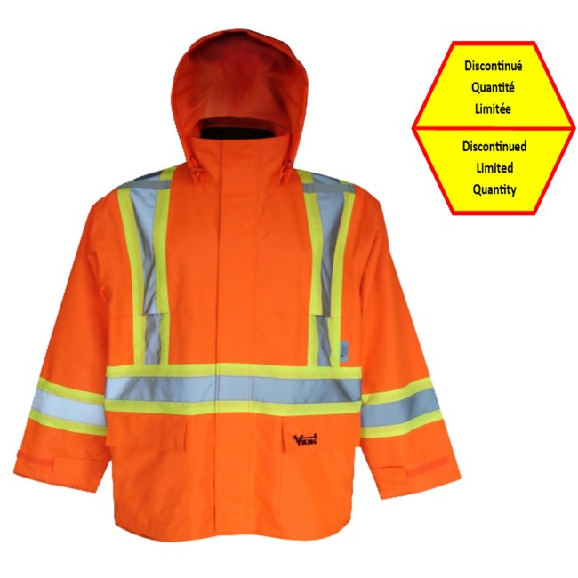 Hi-Viz orange Handyman® 300D raincoat for extreme conditions with silver & yellow stripes,Class 2, Level 2 (S-3XL)