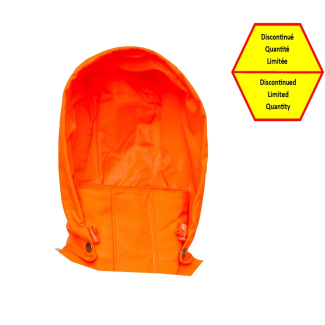 Hi-Viz orange removable hood for Viking Professional® Journeyman 300D raincoat. Sold separately