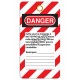 French DANGER NE PAS DÉMARRER label, 3-3/8 X 5-3/4 in, sold in packs of 25