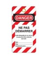 Étiquette pour cadenassage en français DANGER NE PAS DÉMARRER, 3-3/8 X 5-3/4  po, vendue par paquet de 25