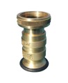 Brass NPSH female threaded nozzle with adjustable stream for 1.5" diameter fire hose