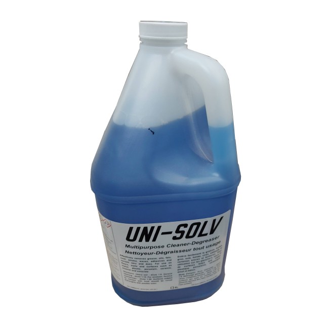 Uni-Solv degreaser and surface and floor cleaner, 4 liters (1 US gallon) format.