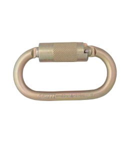 Semi-automatic, self-locking, oval-shaped carabiner. 11 mm opening, withstands a force of 5620 lbs (25 kN). Sold individually