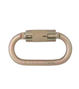 Semi-automatic, self-locking, oval-shaped carabiner. 11 mm opening, withstands a force of 5620 lbs (25 kN). Sold individually