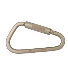 Semi-automatic self-locking D-lock carabiner, 1-3/4 opening, withstands a force of 7868 lb (35 kN)