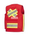 High-visibility red surveyor's safety jacket in 600D polyurethane-coated polyester oxford, 695 model