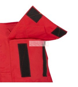 High-visibility red surveyor's safety jacket in 600D polyurethane-coated polyester oxford, 695 model