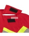 High-visibility red surveyor's safety jacket in 600D polyurethane-coated polyester oxford, 695 model