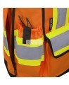 High-visibility surveyor's jacket in 1200 denier orange polyester with polyurethane coating, 13 pockets, Pioneer model 6676