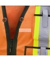 Veste d'arpenteur haute visibilité en polyester orange de 1200 deniers enduits de polyuréthane, 13 poches, Pioneer modèle 6676