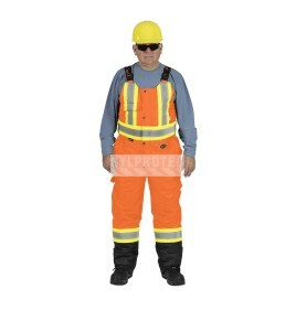 Pioneer men's winter 100% waterproof orange-black polyester polyurethanes overall with reflective stripes