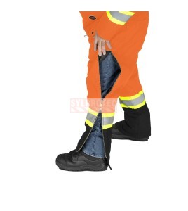 Pioneer men's winter 100% waterproof orange-black polyester polyurethanes overall with reflective stripes