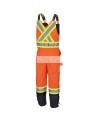 Pioneer men's winter 100% waterproof orange-black polyester polyurethanes overall with reflective stripes