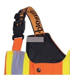 Salopette d'hiver Pioneer 100% imperméable orange-noir pour homme en polyester-polyuréthane avec bandes réfléchissantes