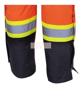 Pioneer men's winter 100% waterproof orange-black polyester polyurethanes overall with reflective stripes