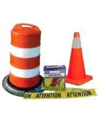 Cones and barricade tapes